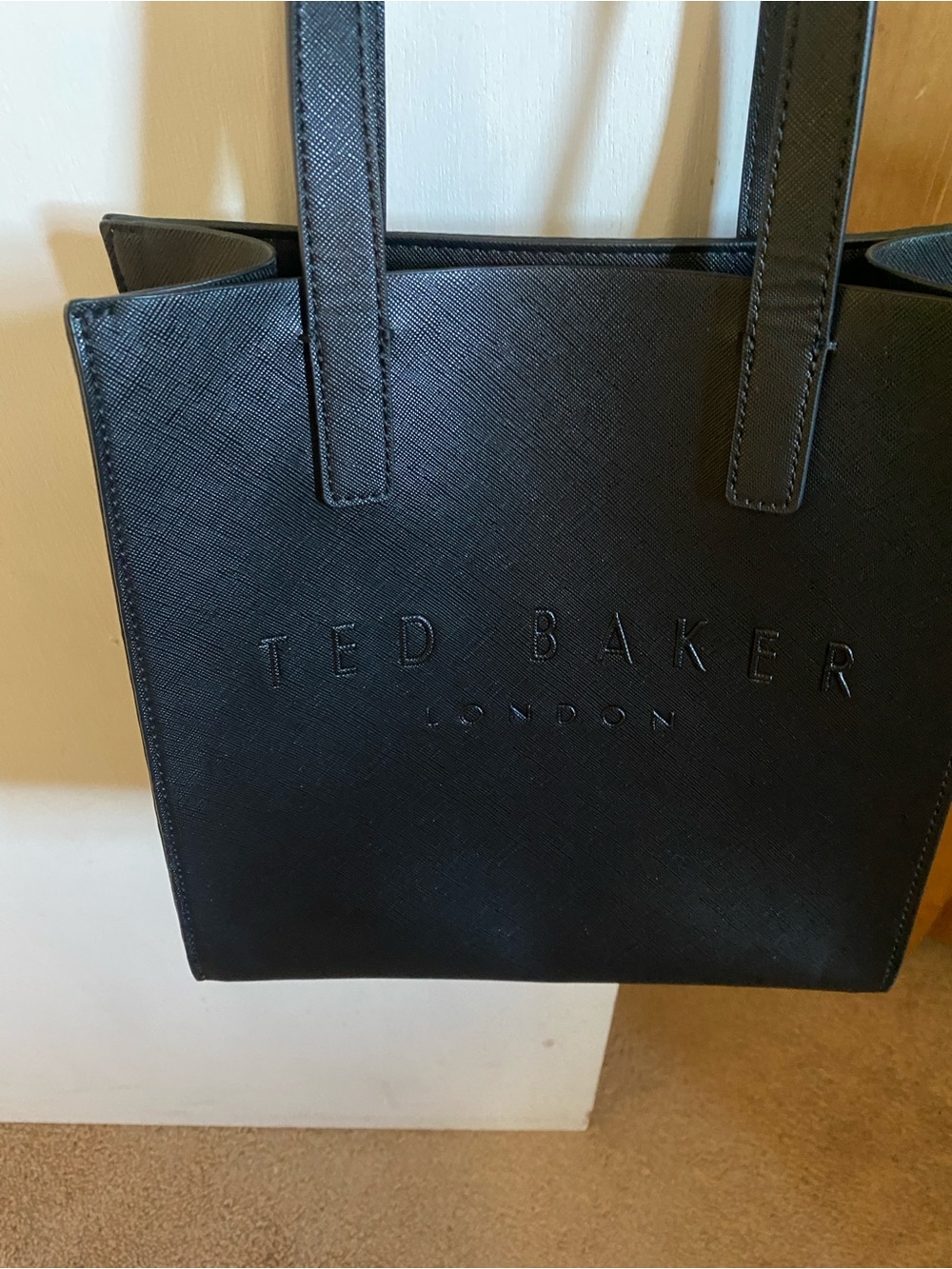 Ted Baker Black Embossed Saffiano Tote